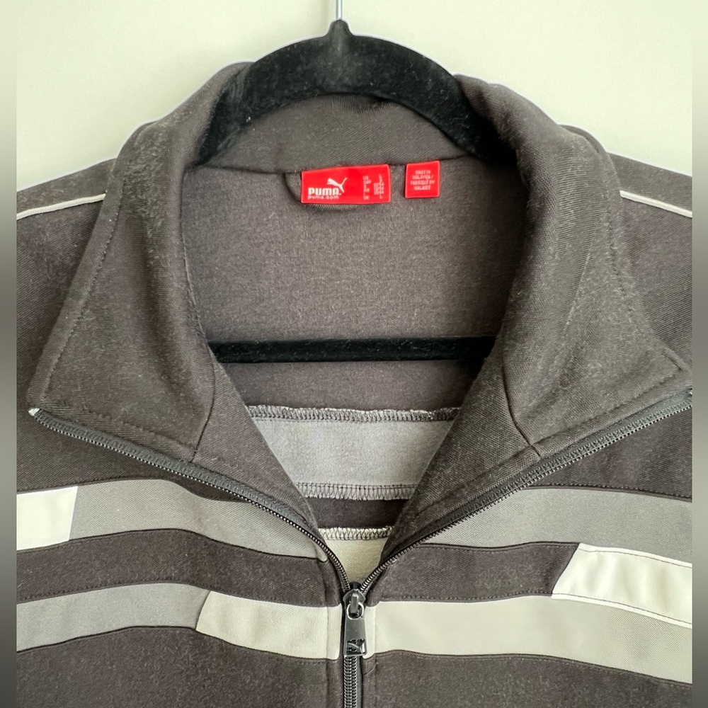 PUMA men's retro sports long sleeve size Large training track jacket sweater - Picture 3 of 8